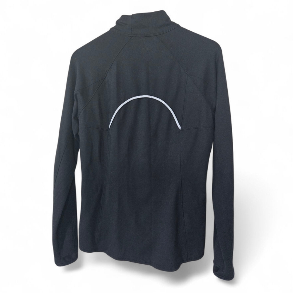 Athleta Running Wild Taped Half Zip Pullover Black Size Large - Picture 3 of 8